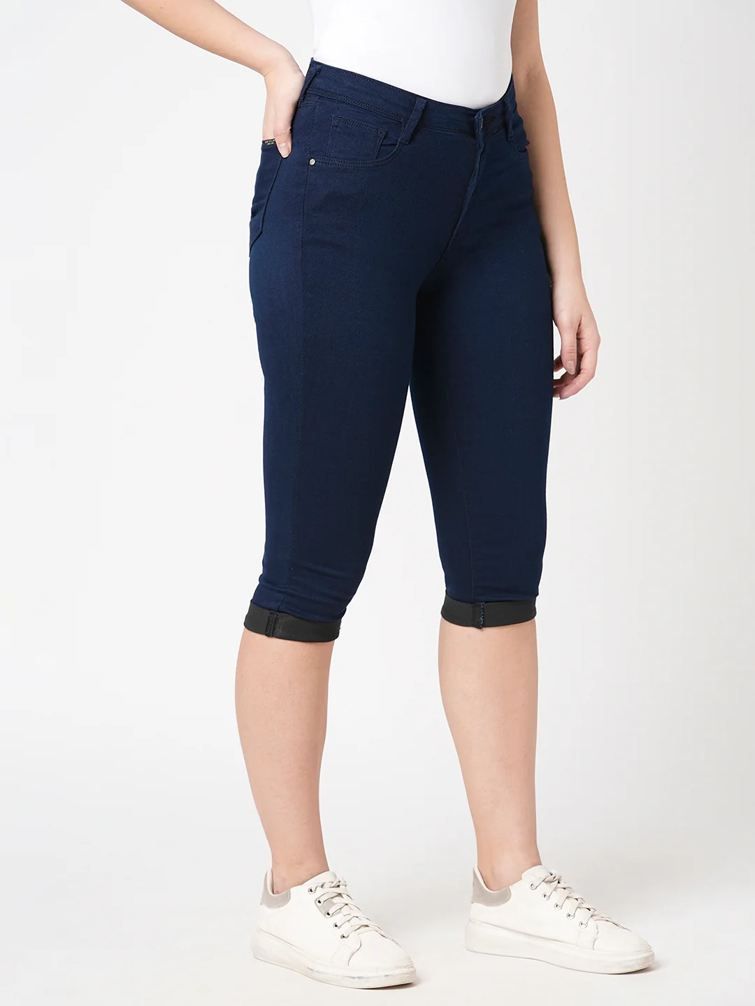 Women Ink Blue High-Rise Capri - Image 6