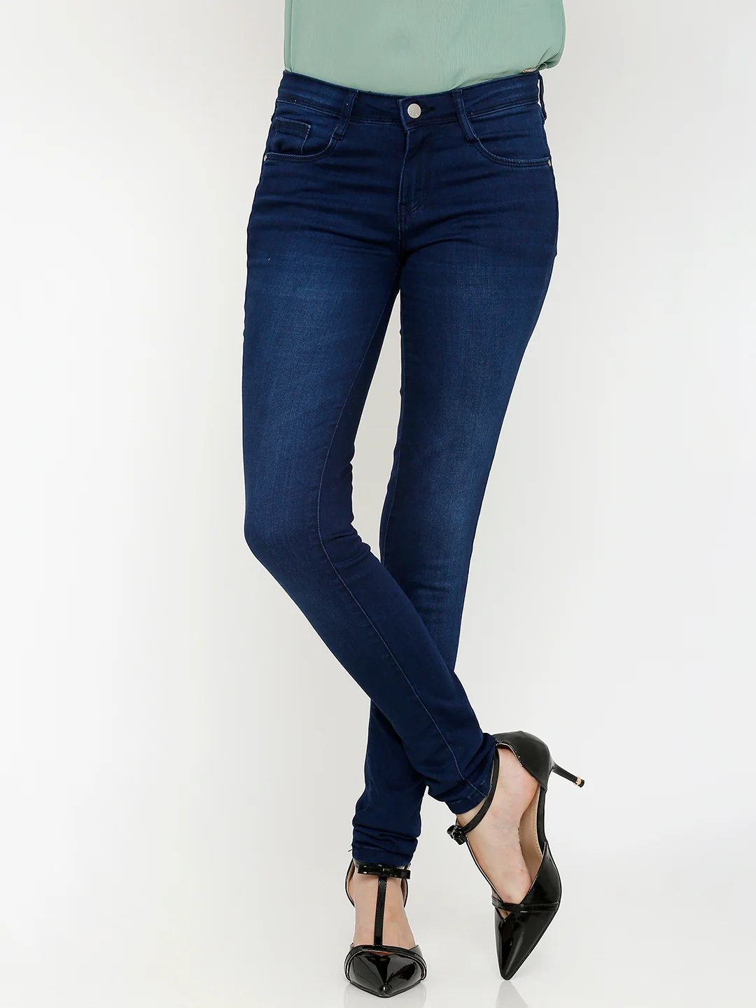 Women Ink Blue High-Rise Skinny Jeans - Image 2