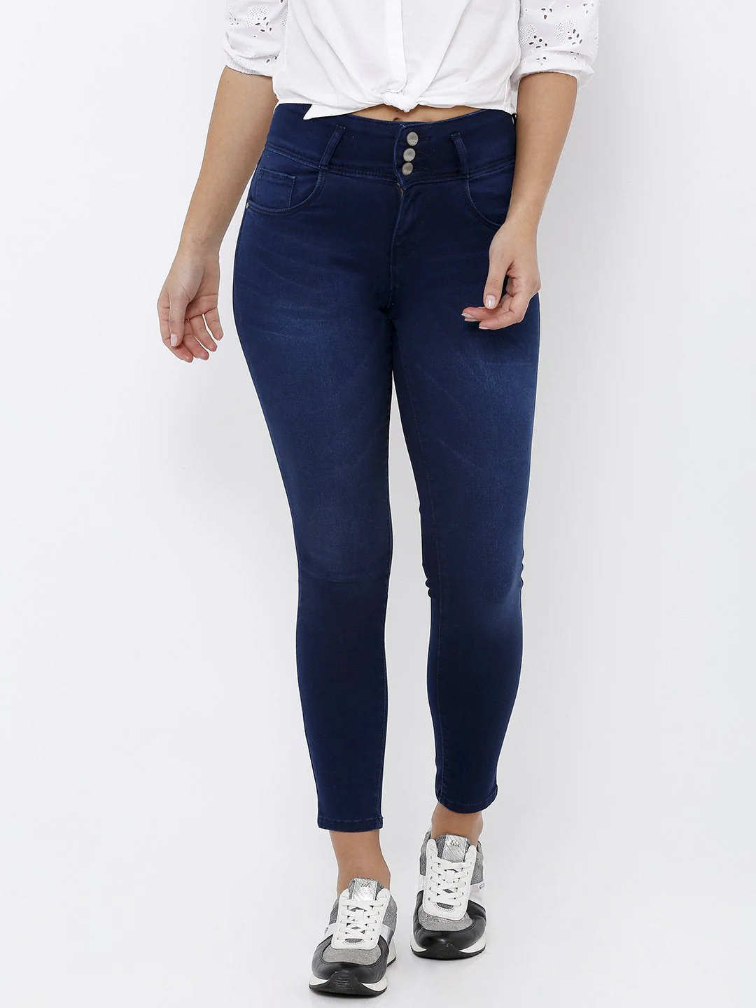 Women Ink Blue High-Rise Skinny Jeans - Image 2