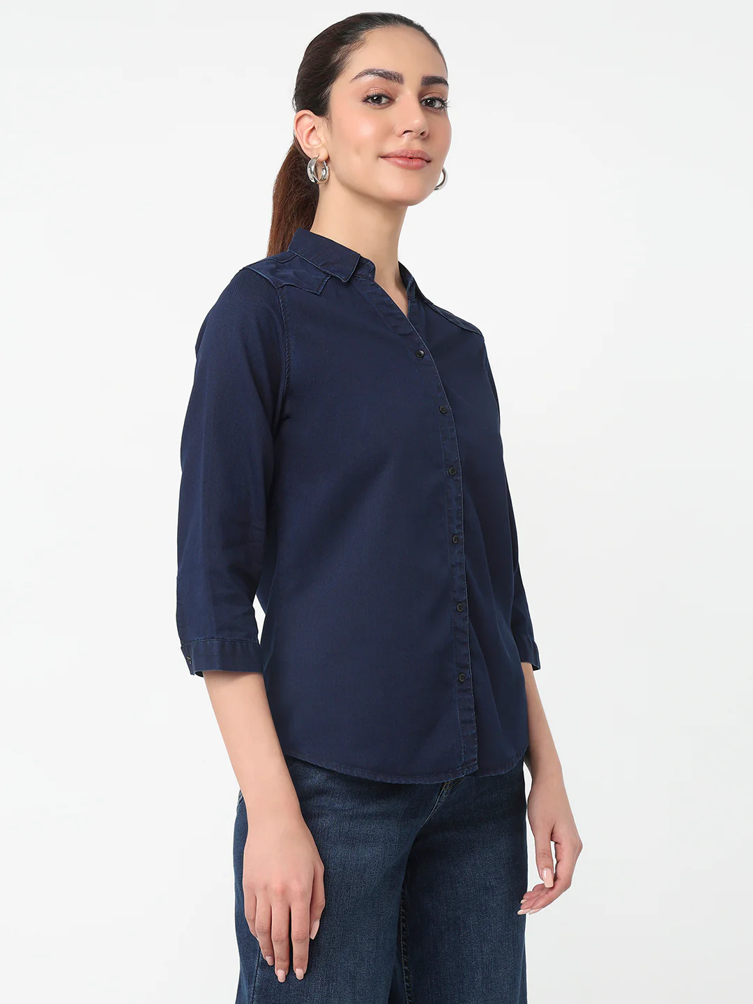 Women Ink Blue Shirt - Image 5