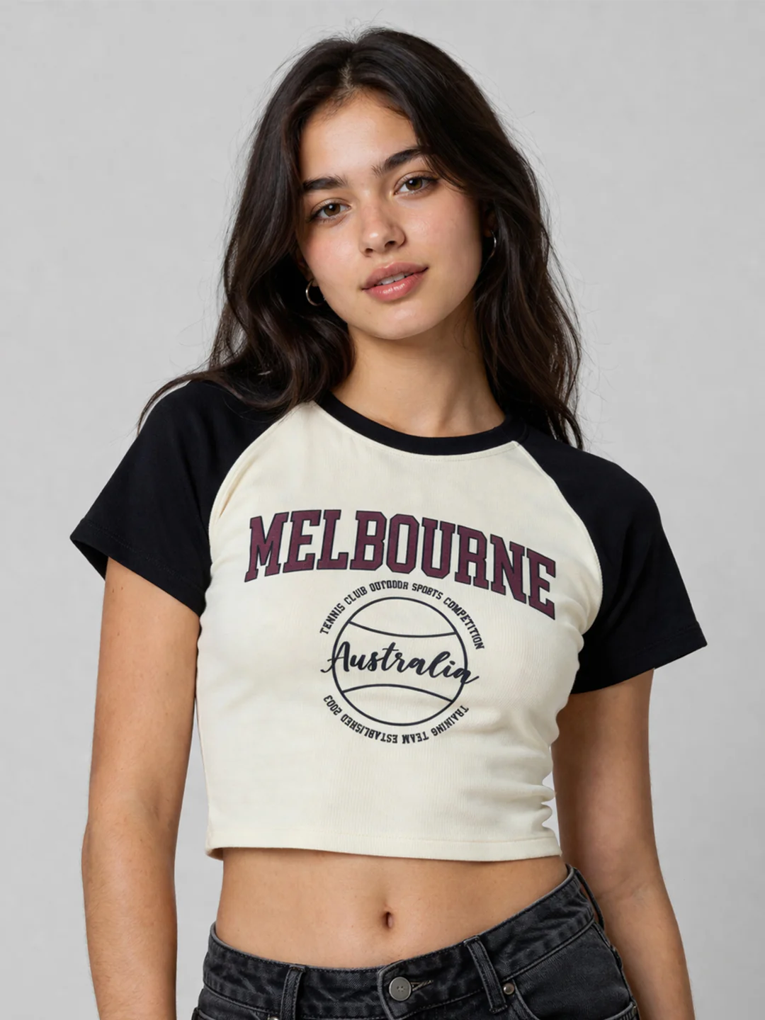 Women Ivory/Black Genz Tees - Image 2
