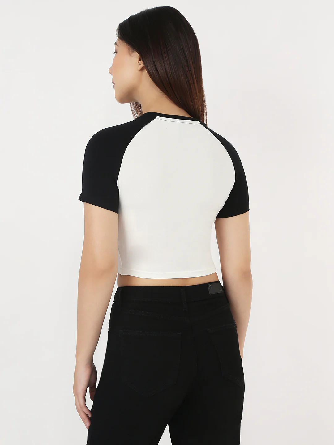 Women Ivory/Black Slim Genz Tees - Image 3