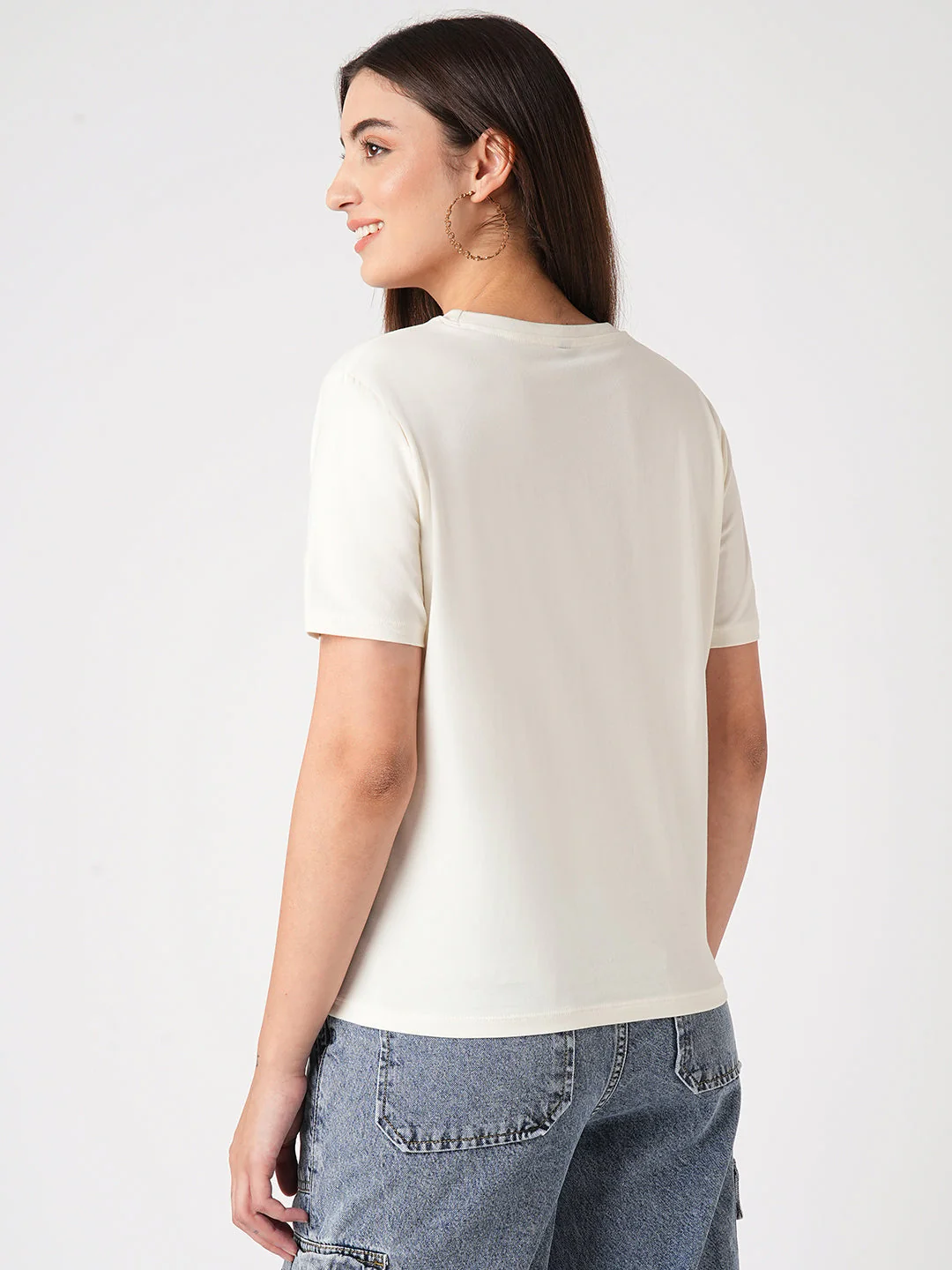 Women Ivory Boxy Graphic Tees - Image 3