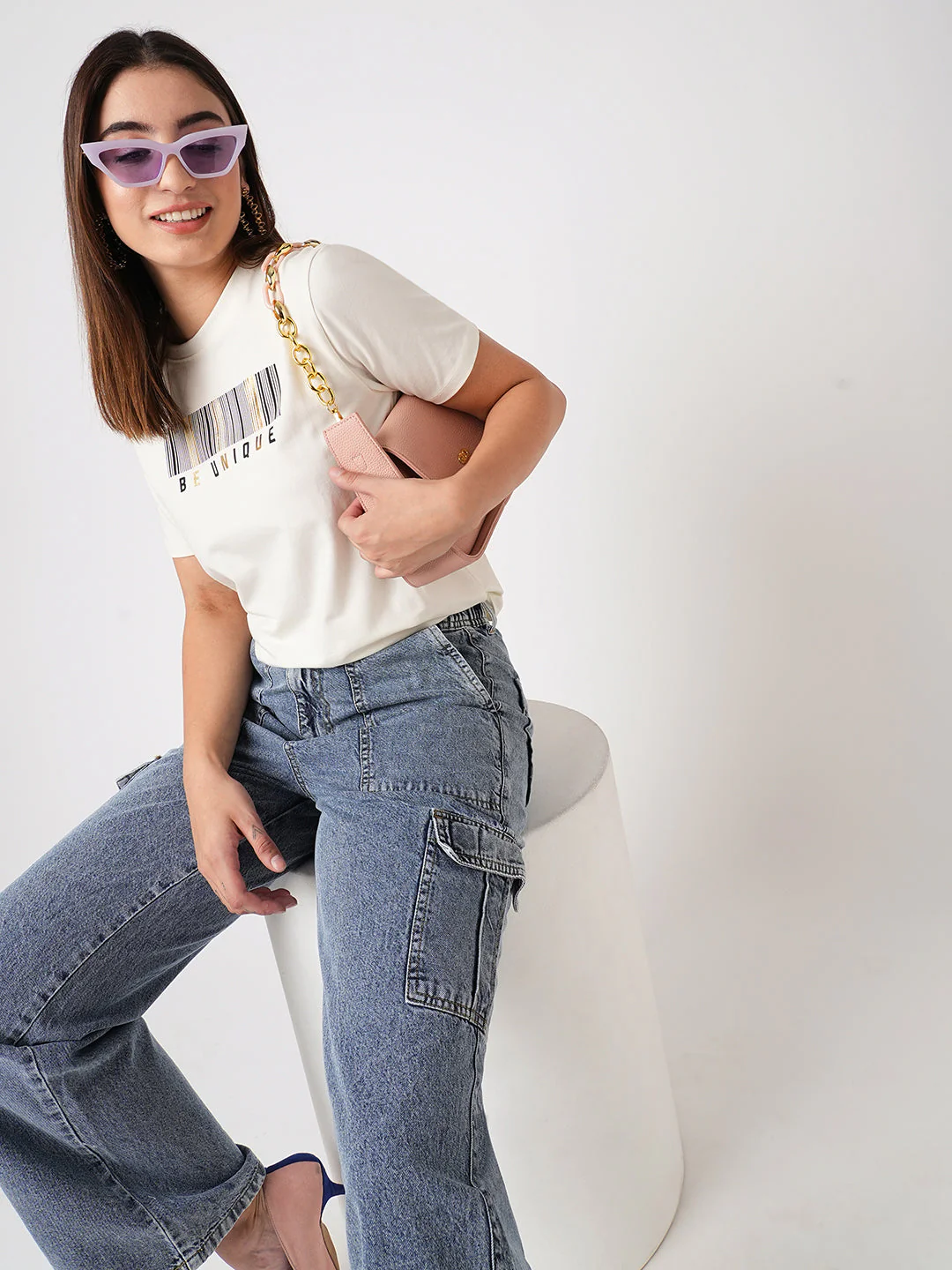 Women Ivory Boxy Graphic Tees - Image 4