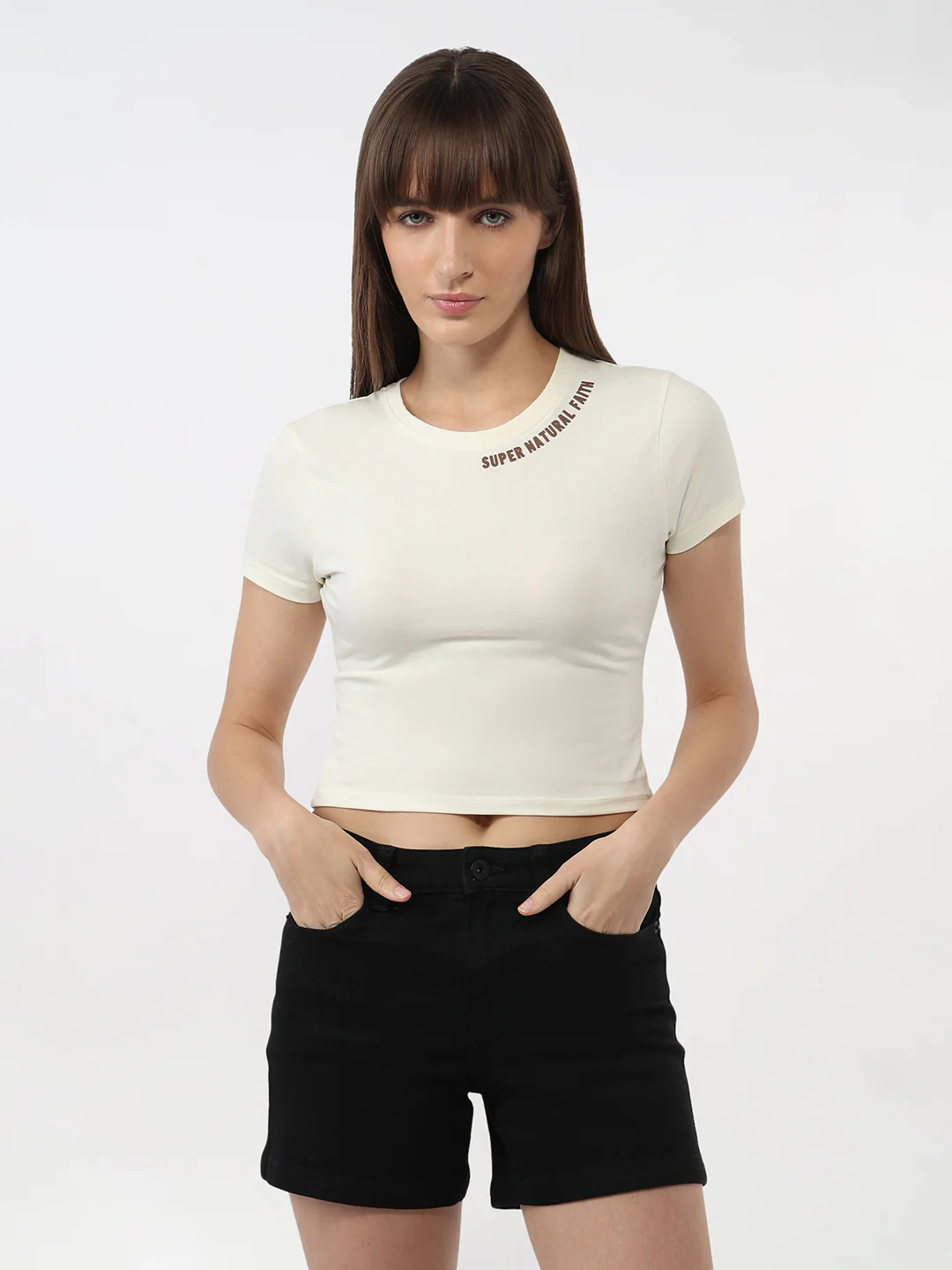 Women Ivory Genz Slim Tees - Image 2