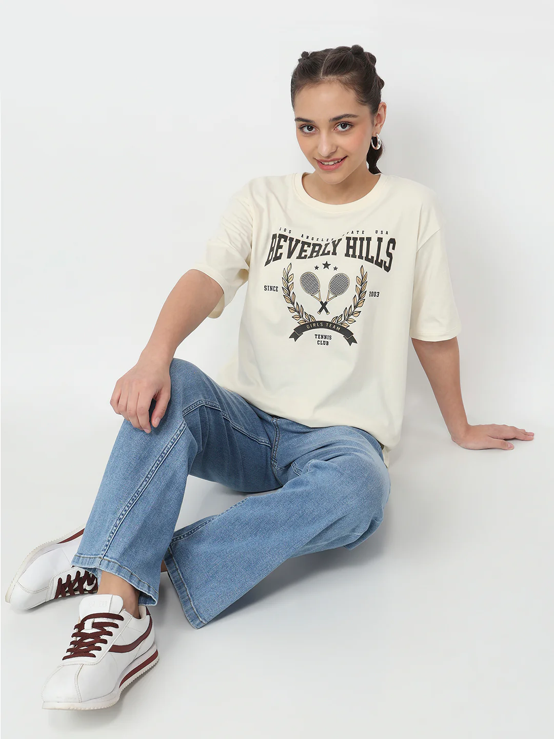 Women Ivory Oversized T-Shirt