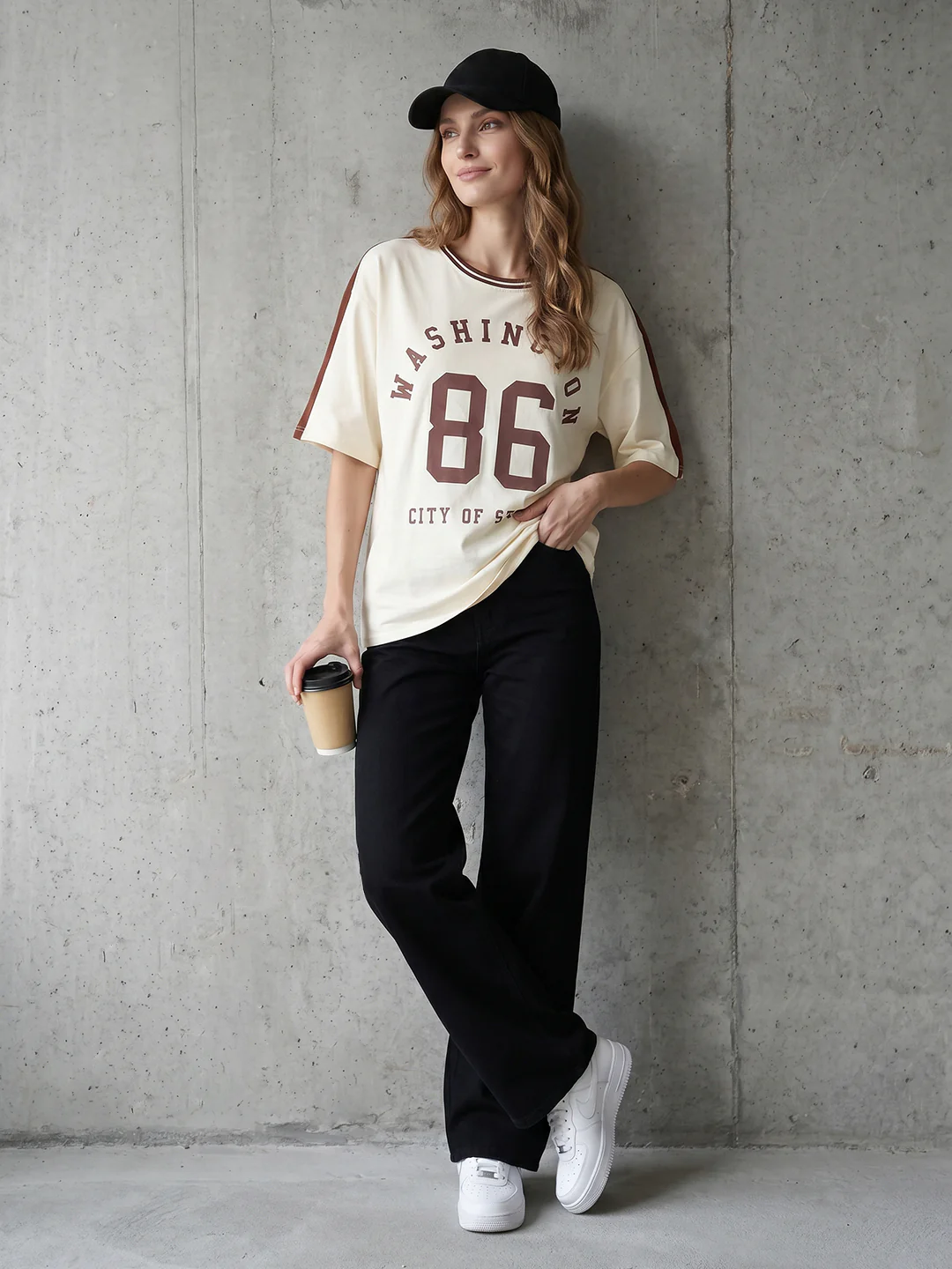 Women Ivory Oversized T-Shirt
