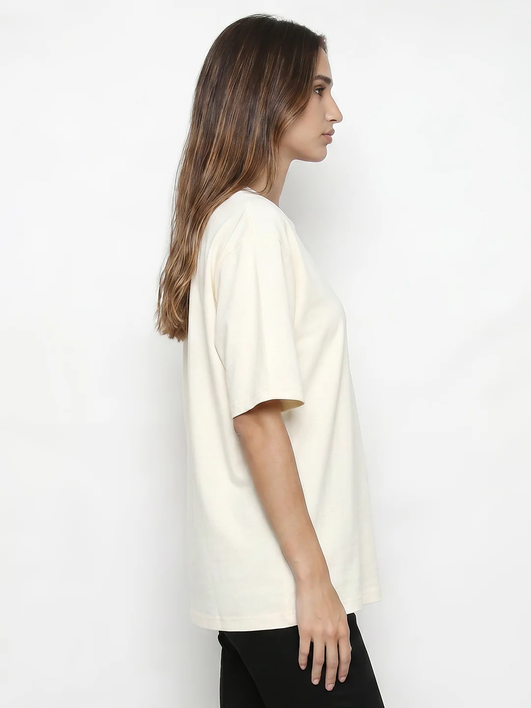 Women Ivory Oversized T-Shirt - Image 5