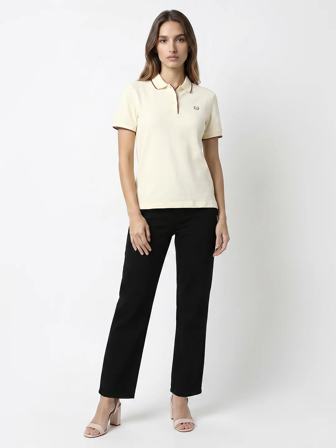 Women Ivory Polo T-Shirt - Image 4