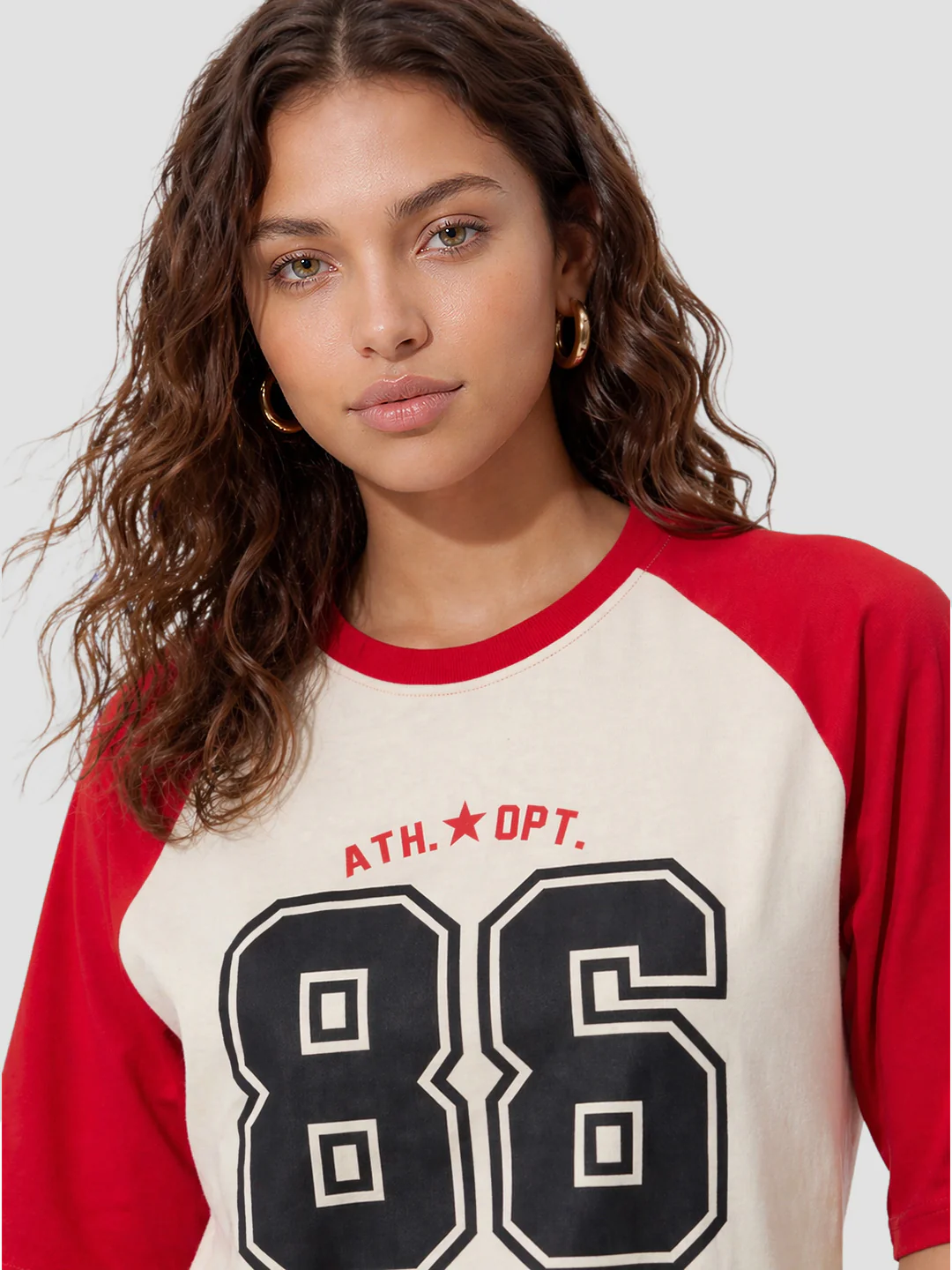 Women Ivory/Red Crop Tees - Image 4