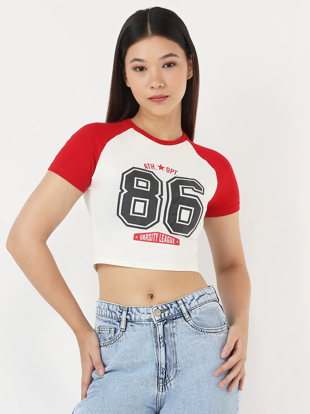 Women Ivory/Red Slim Genz Tees