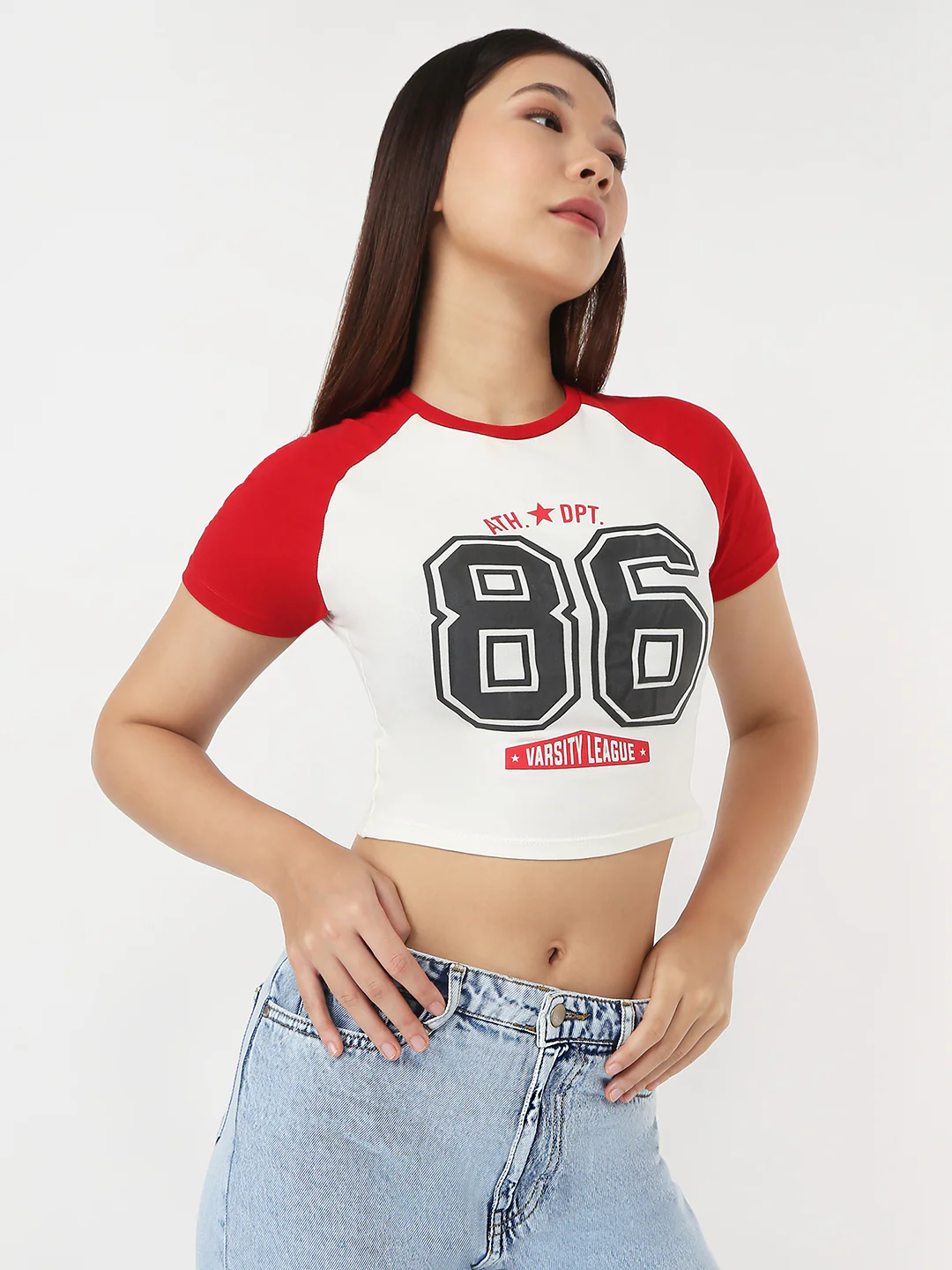 Women Ivory/Red Slim Genz Tees - Image 4