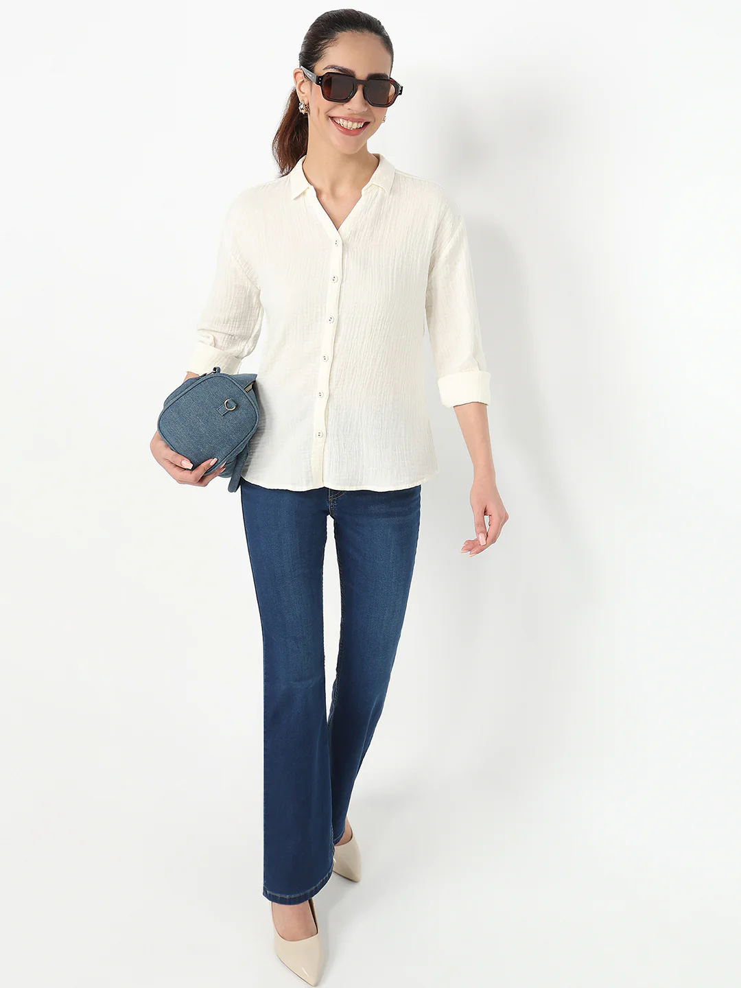 Women Ivory Slim Shirt