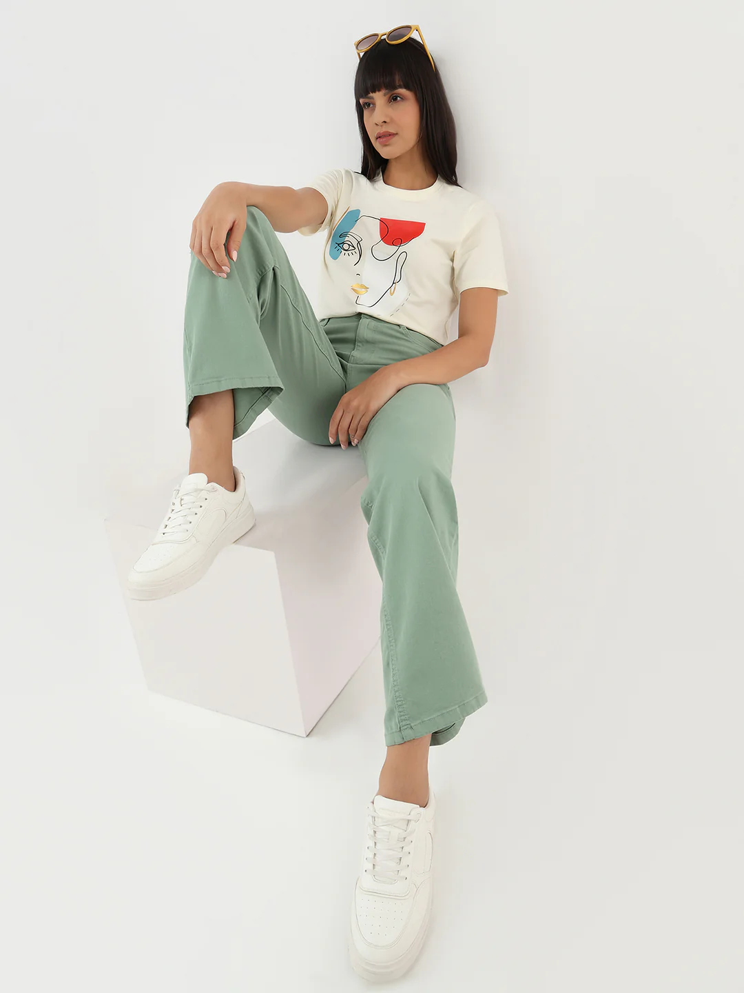 Women Ivory Slim T-Shirt - Image 2