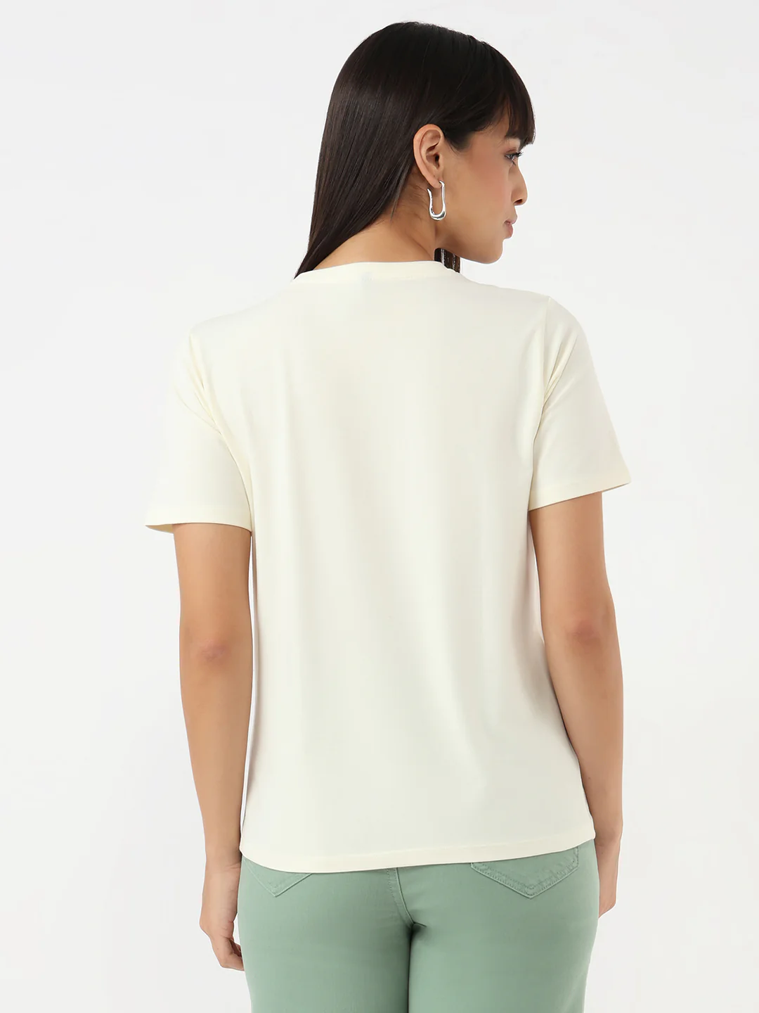 Women Ivory Slim T-Shirt - Image 3