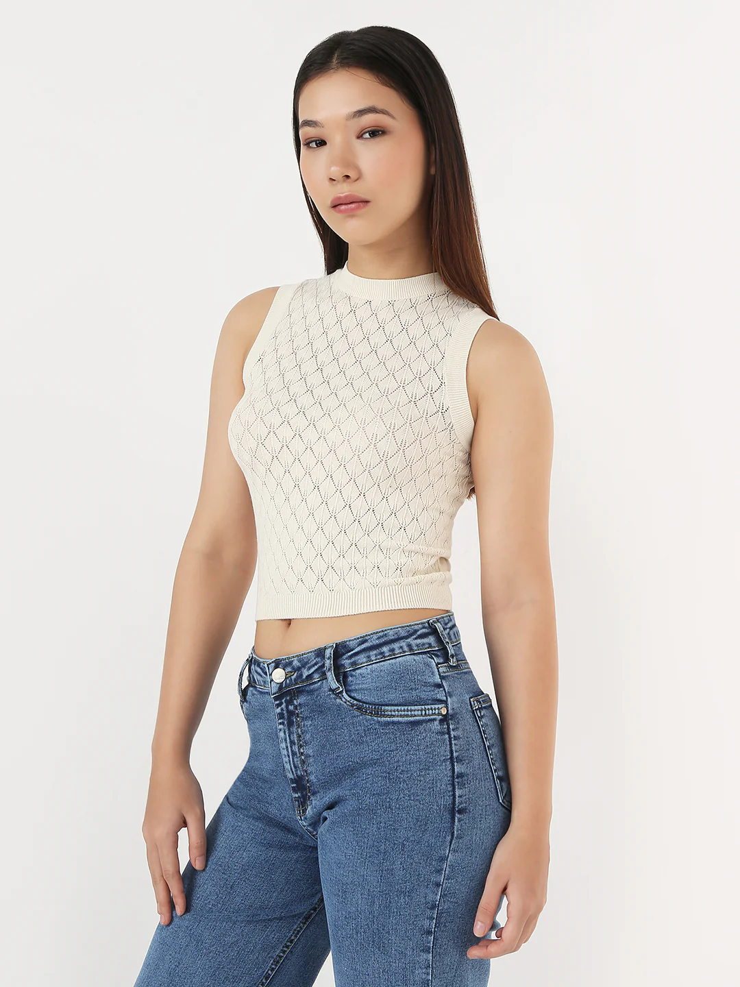 Women Ivory Slim Tank Top - Image 4