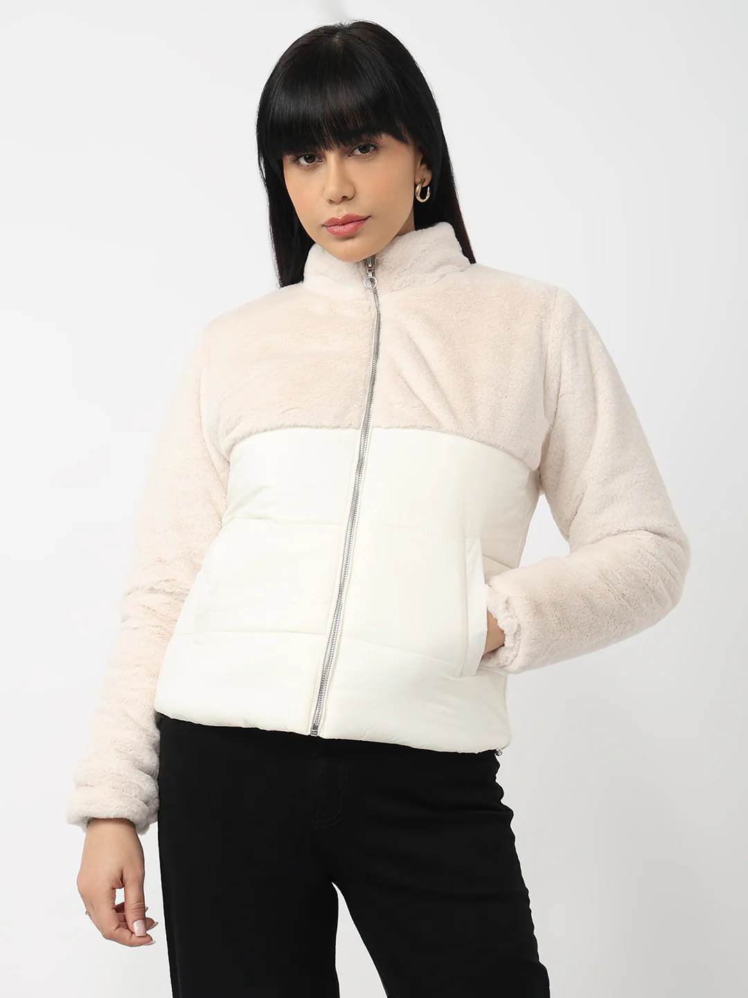 Women Ivory Winter Jacket - Image 2