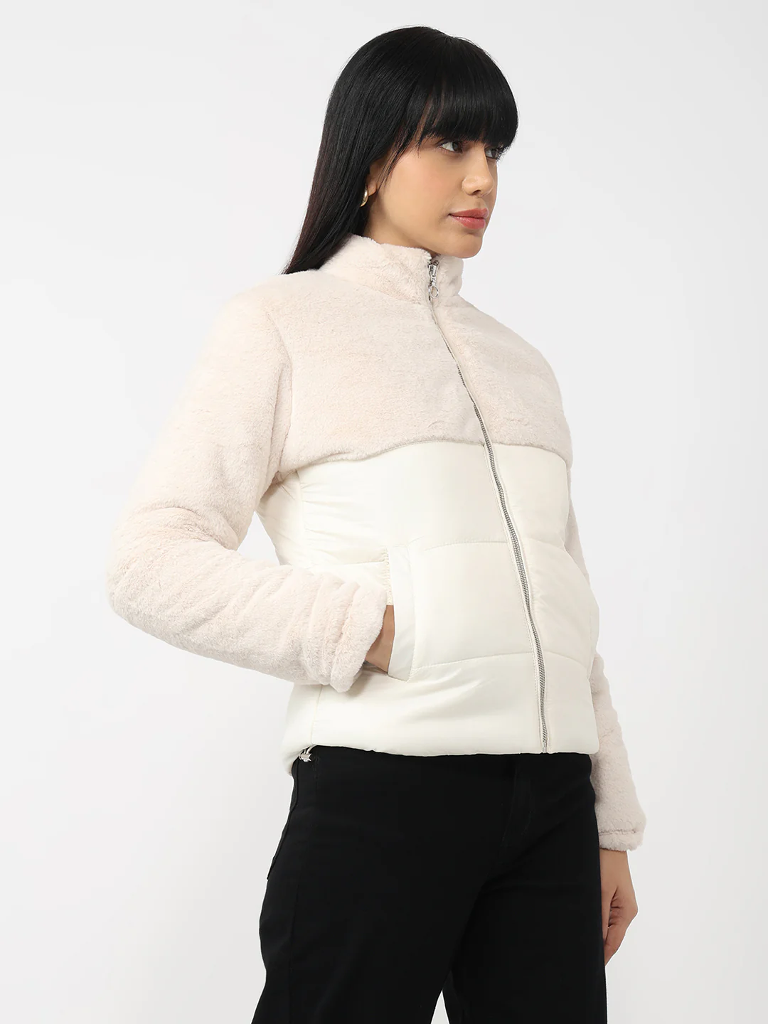 Women Ivory Winter Jacket - Image 4