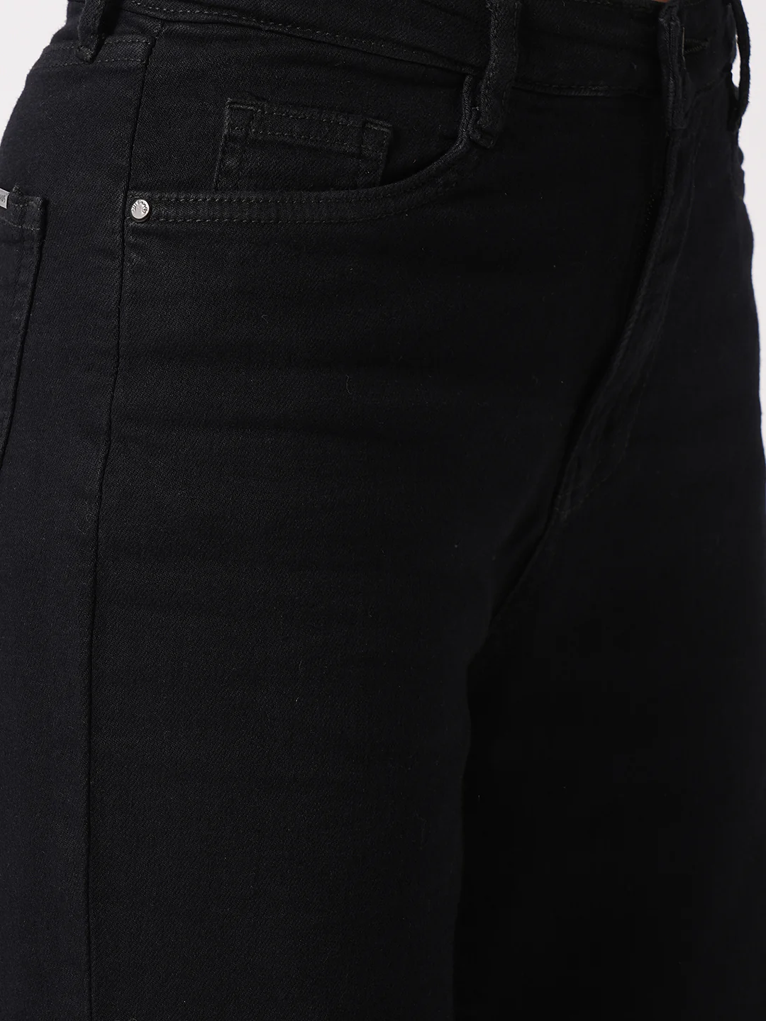 Women Jet Black High-Rise Wide Leg Jeans - Image 5