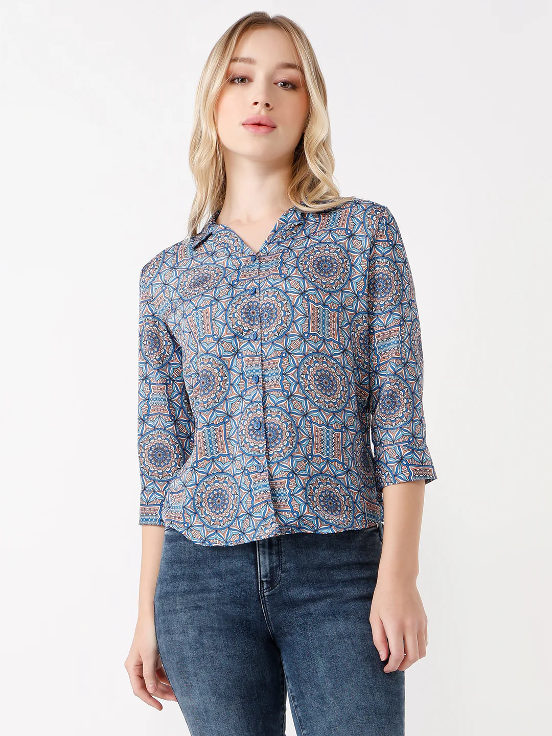 Women Kaleidoscope Print Shirt - Image 2