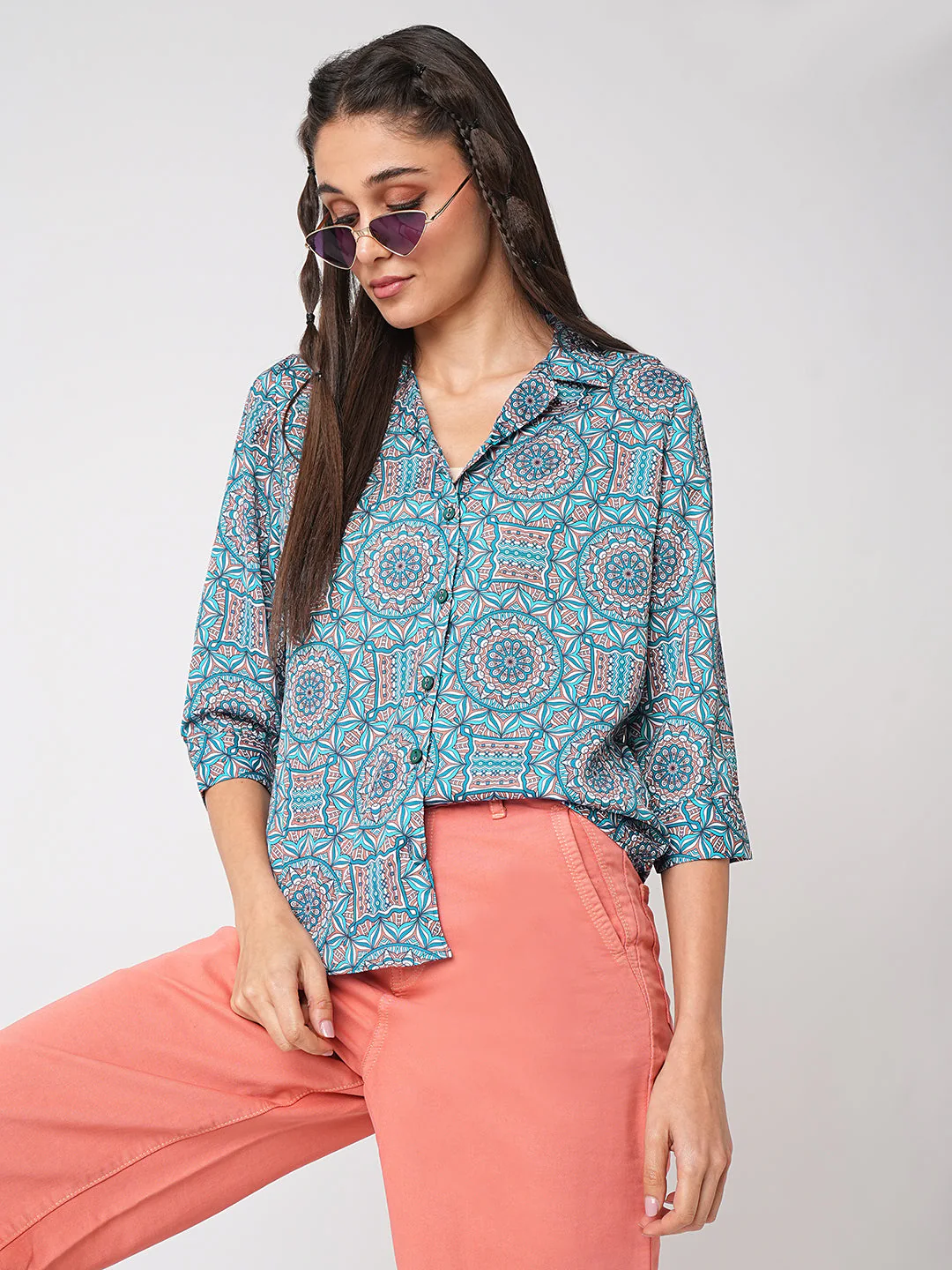 Women Kaleidoscope Printed Shirt - Image 4