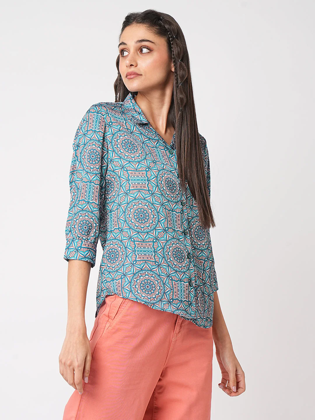 Women Kaleidoscope Printed Shirt - Image 5