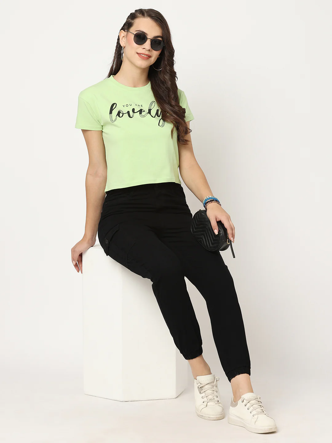 Women Leafy Crop T-Shirt
