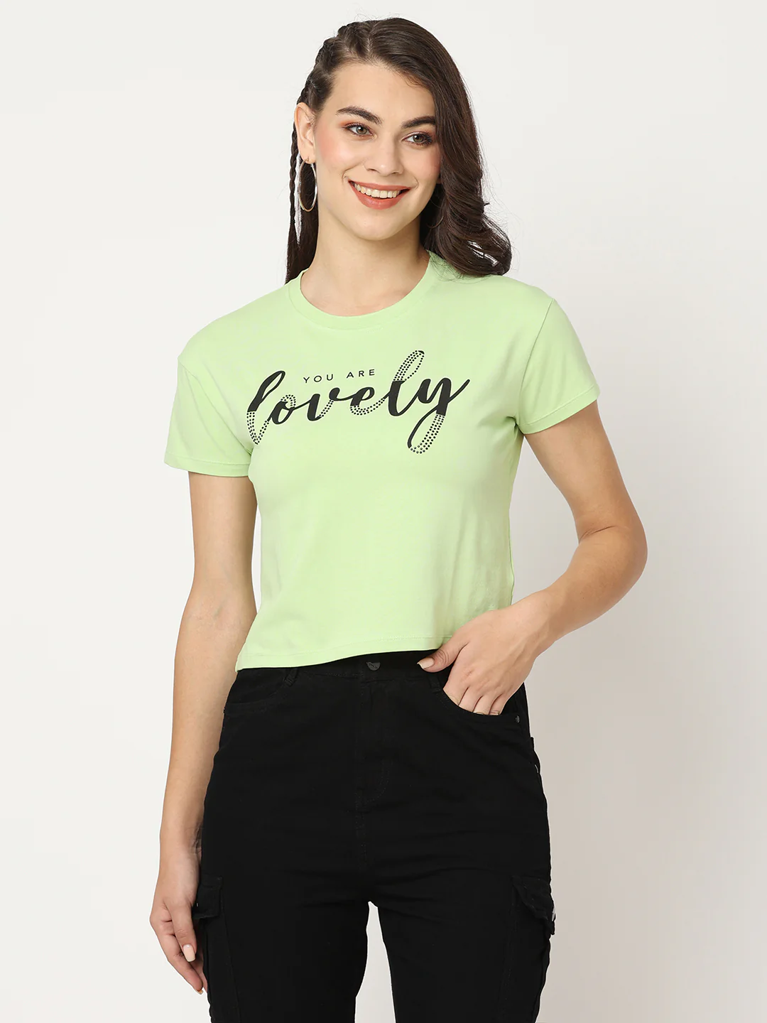Women Leafy Crop T-Shirt - Image 2