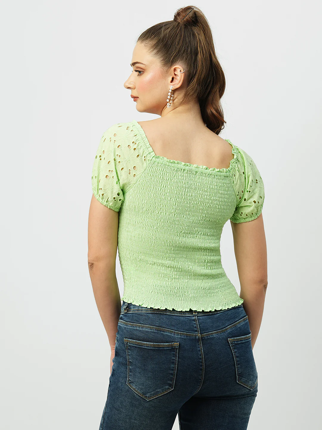 Women Leafy Crop Top - Image 3