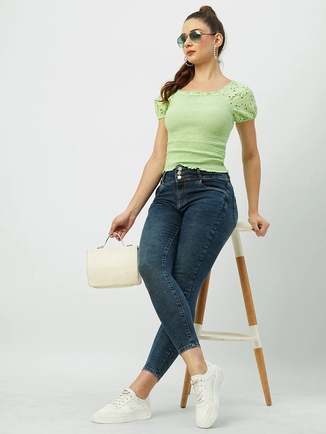 Women Leafy Crop Top - Image 4