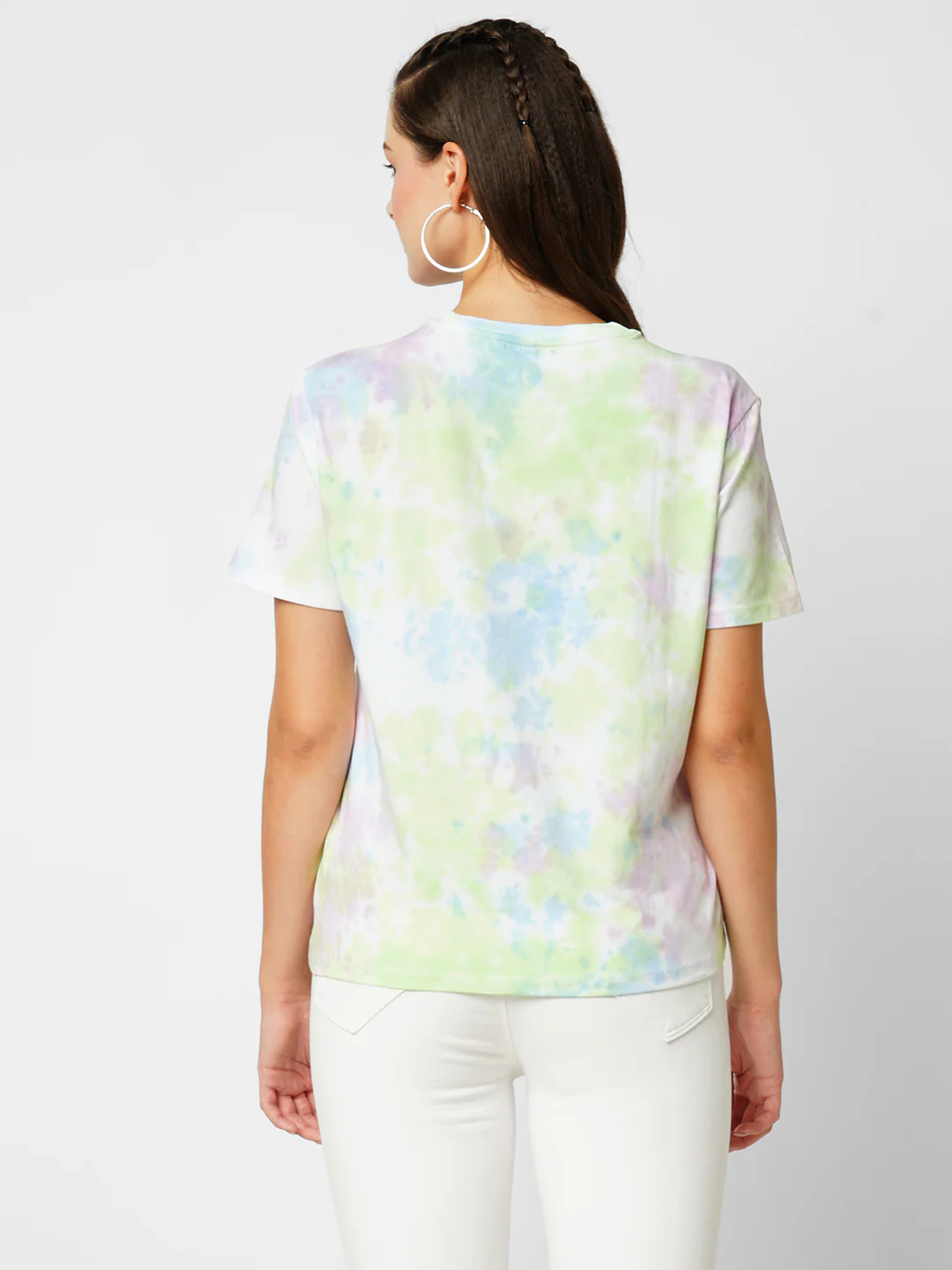 Women Leafy Tie Dry Oversized T-Shirt - Image 3