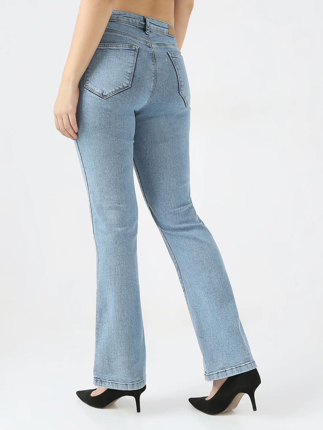 Women Ligh Blue High-Rise Bootcut Jeans - Image 3