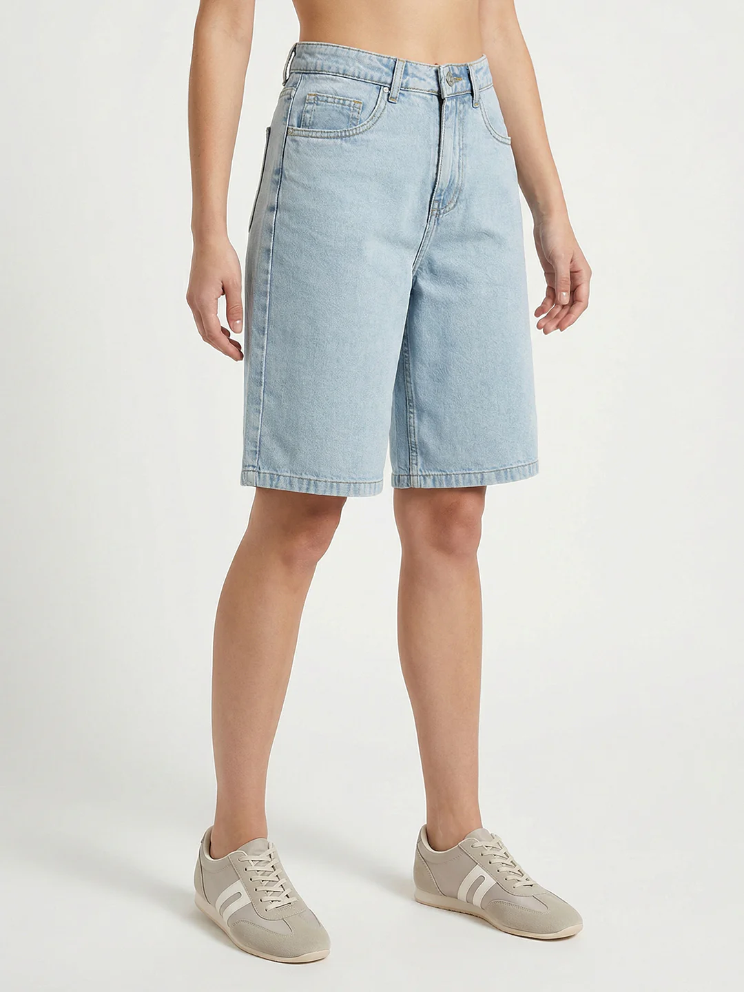 Women Light Blue Baggy Shorts - Image 6