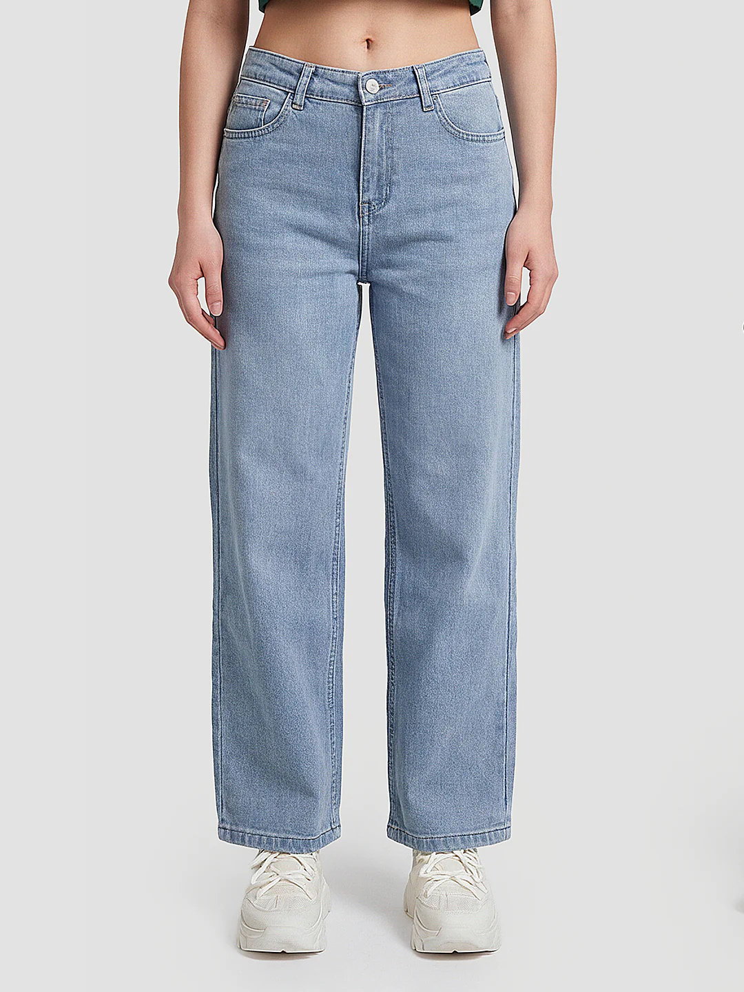 Women Light Blue Culottes - Image 2
