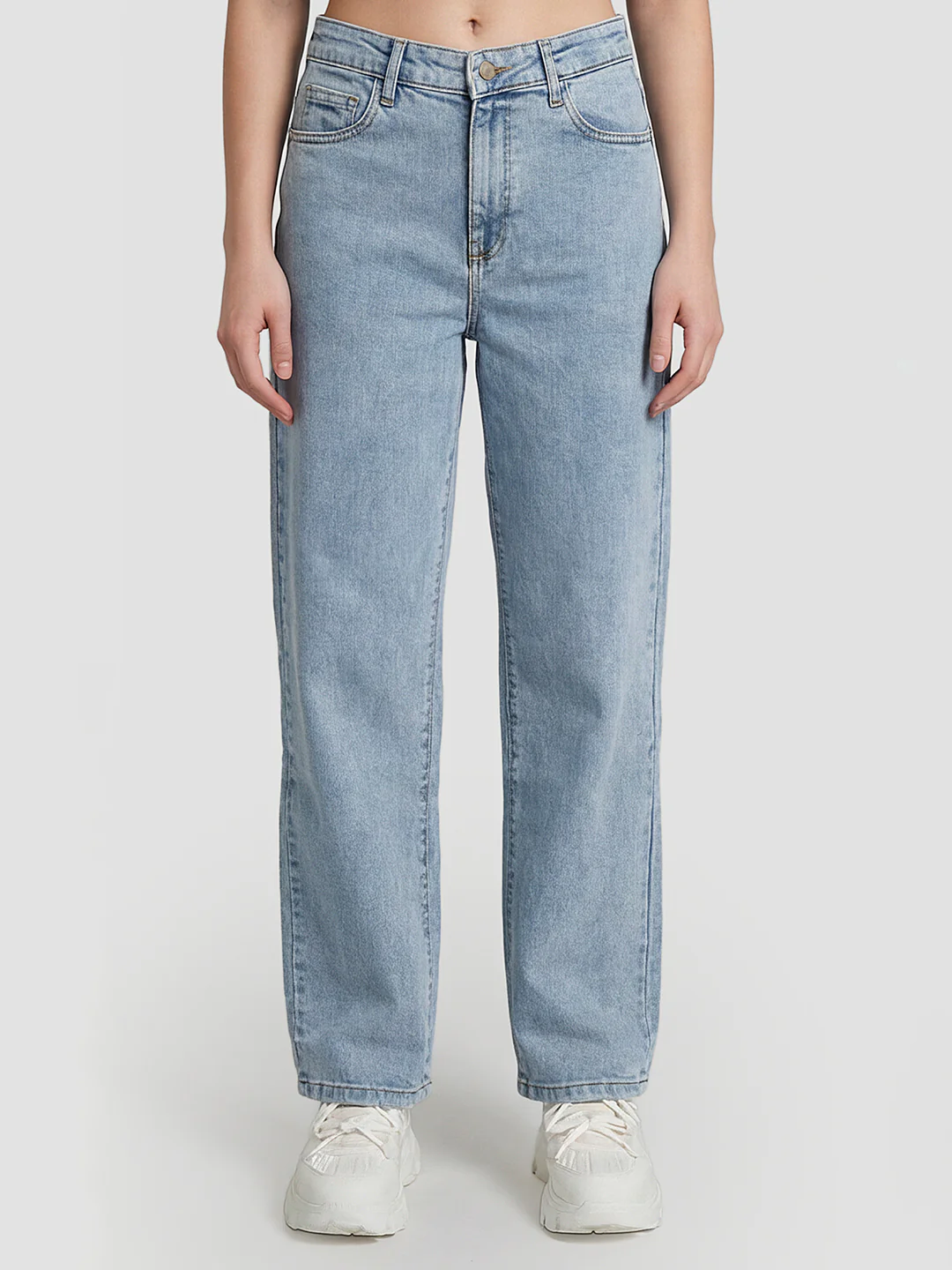Women Light Blue High-Rise Baggy Jeans - Image 2