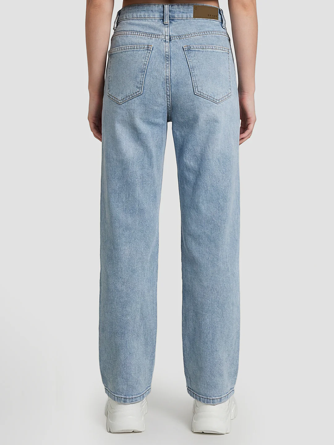 Women Light Blue High-Rise Baggy Jeans - Image 3