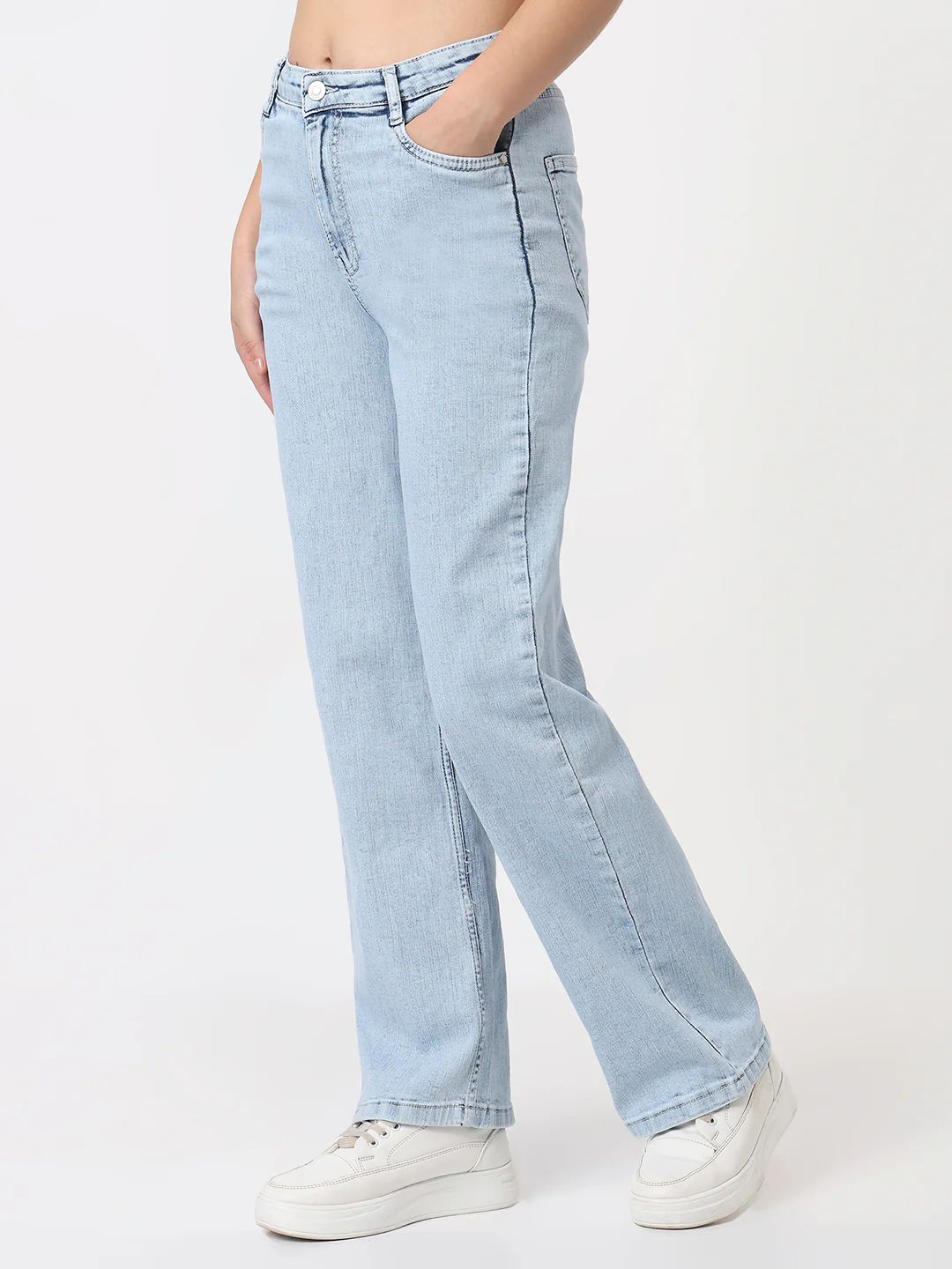 Women Light Blue High-Rise Baggy Jeans - Image 8