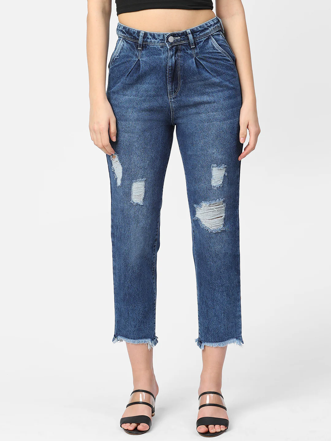 Women Light Blue High-Rise Baggy Jeans - Image 2