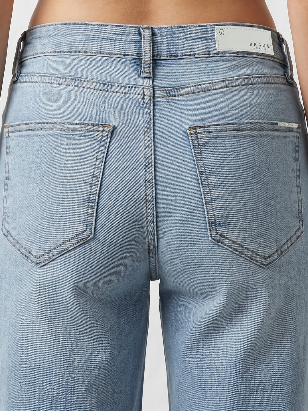 Women Light Blue High-Rise Crop Wide Leg Jeans - Image 7
