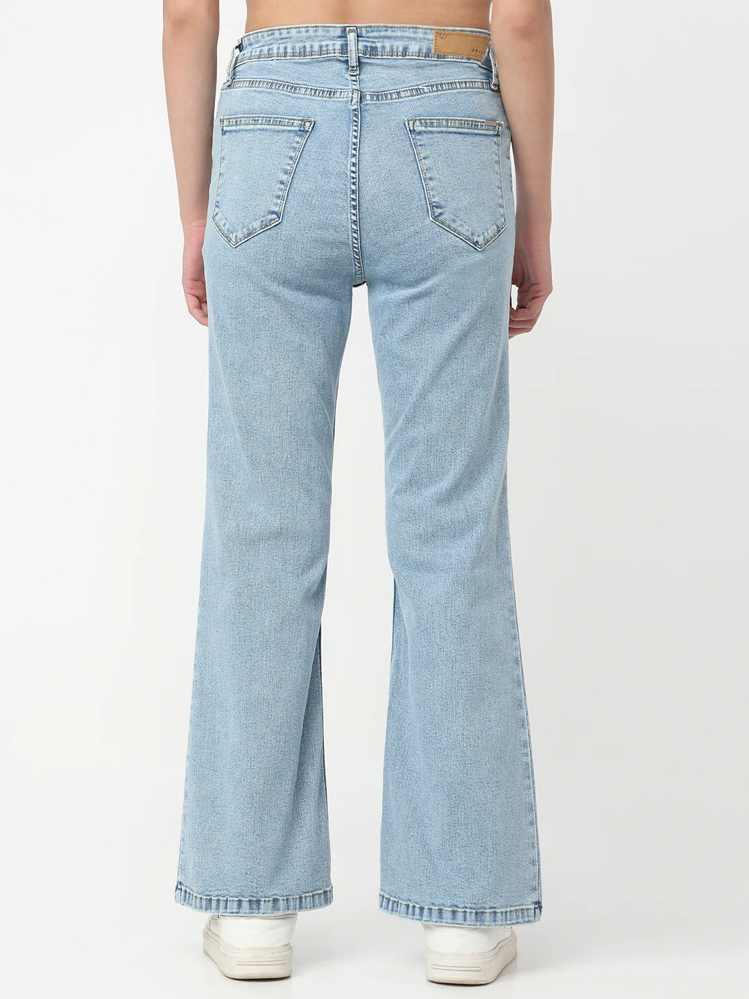 Women Light Blue High-Rise Flare Jeans - Image 3