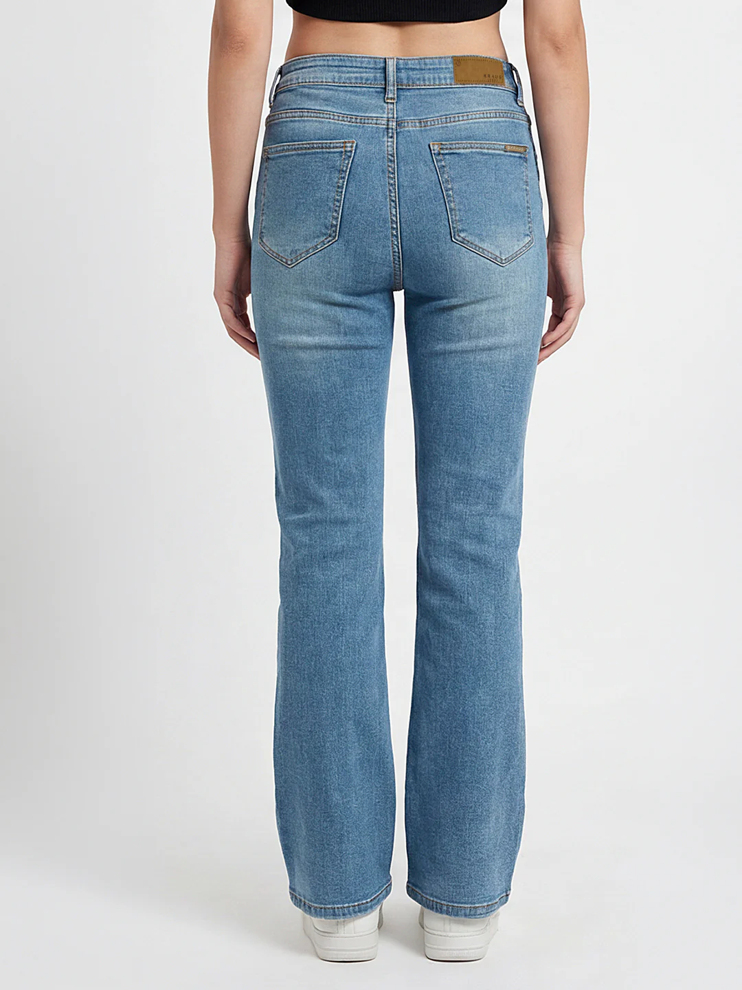 Women Light Blue High-Rise Flare Jeans - Image 3