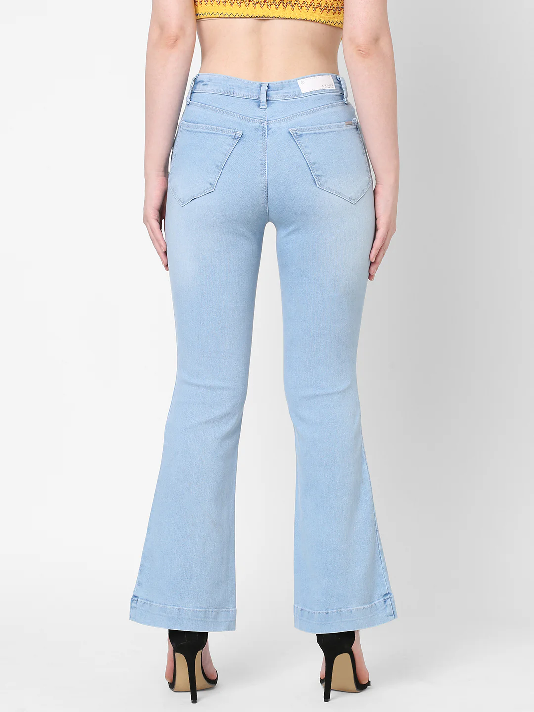 Women Light Blue High-Rise Flare Jeans