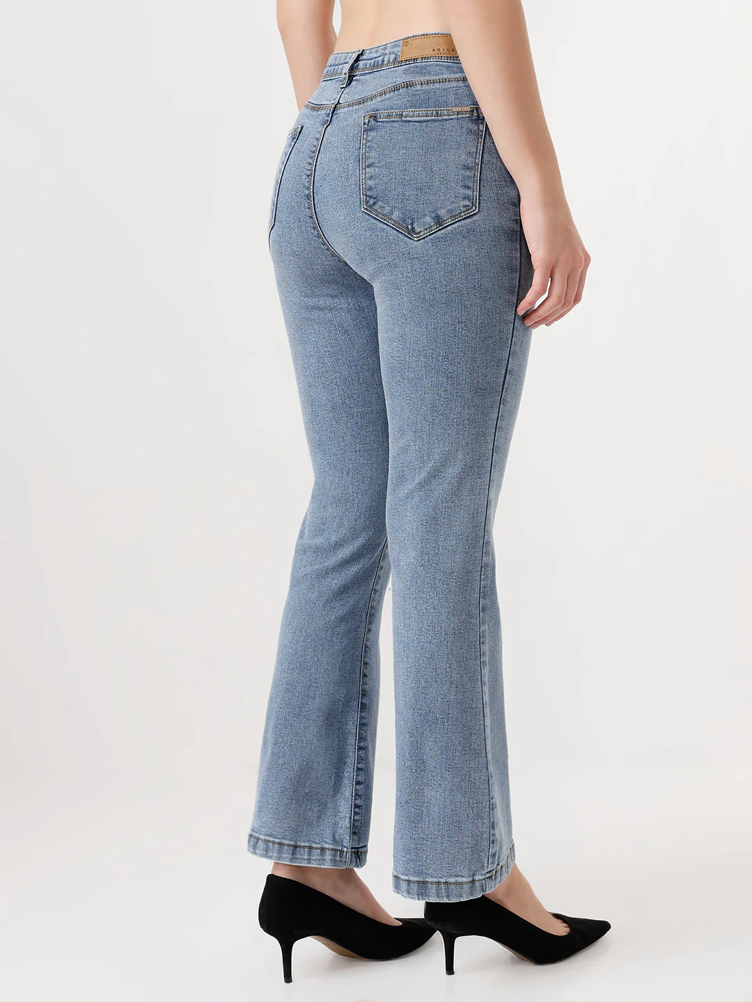 Women Light Blue High-Rise Flare Jeans - Image 3