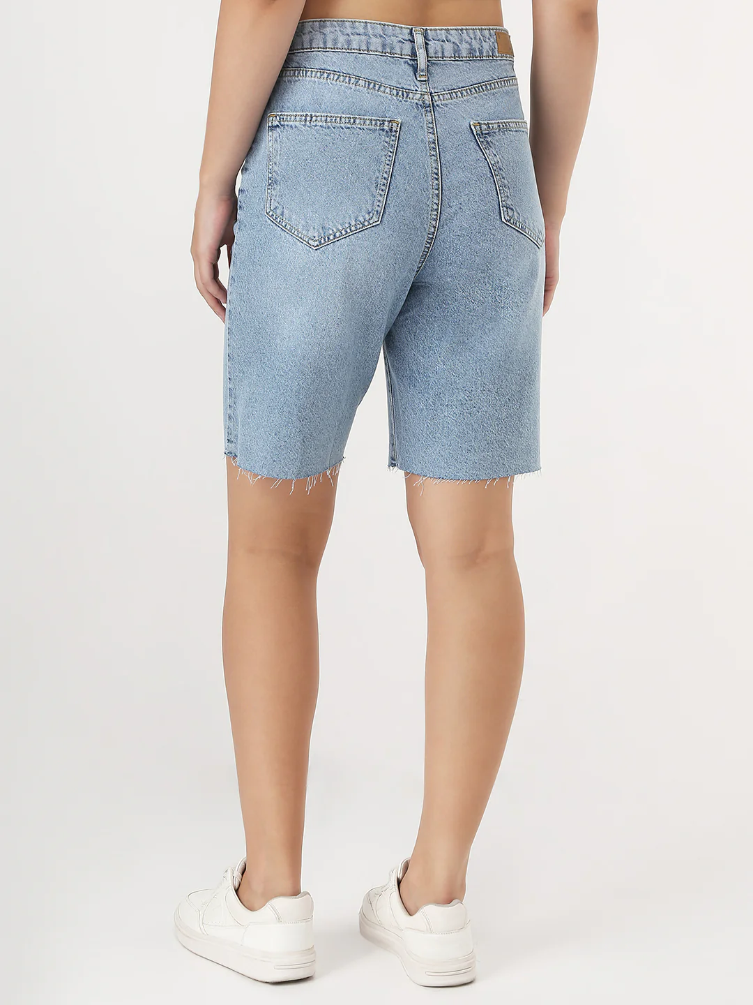Women Light Blue High-Rise Jorts - Image 3