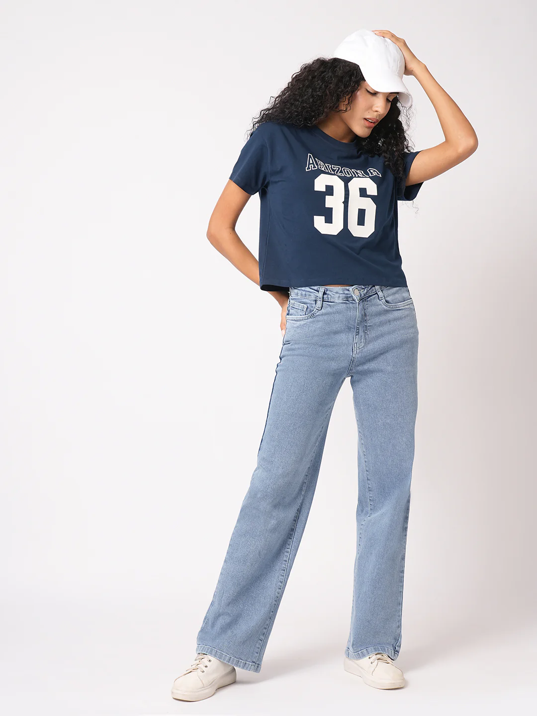 Women Light Blue High-Rise Relaxed Straight Fit Jeans - Image 4