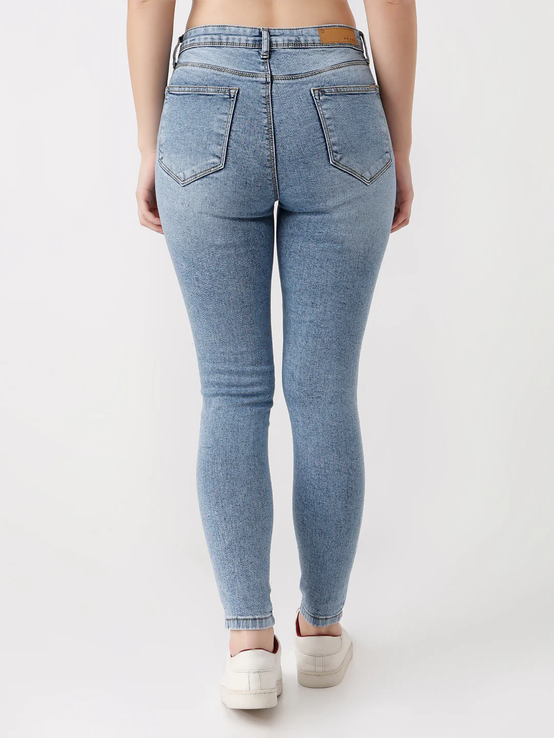 Women Light Blue High-Rise Skinny Jeans - Image 3