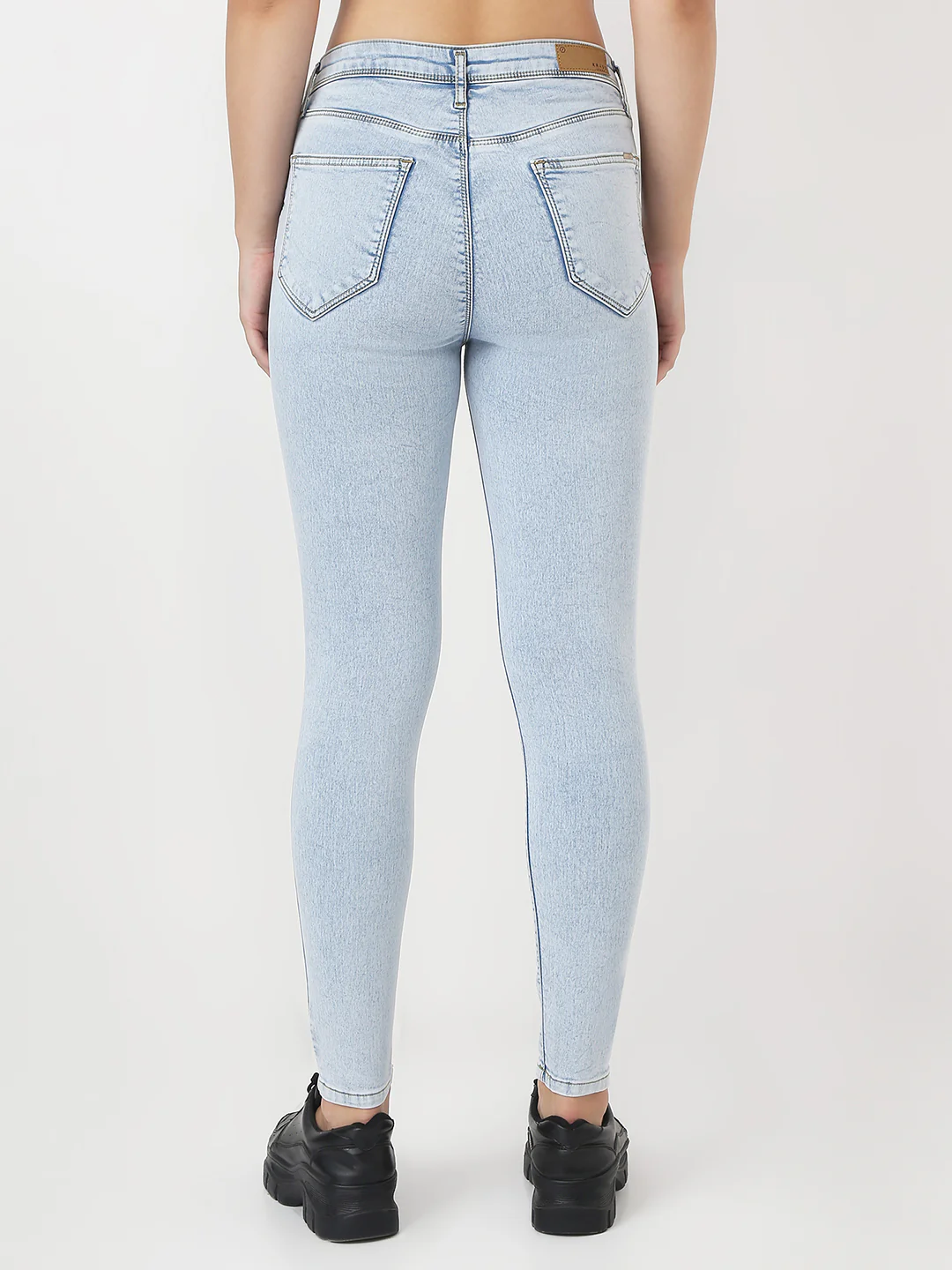 Women Light Blue High-Rise Skinny Jeans - Image 3