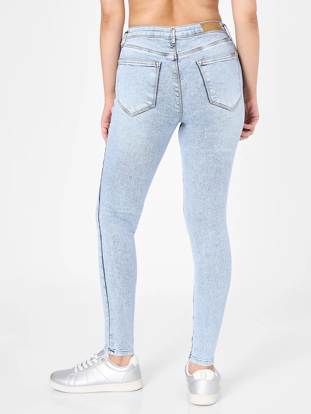 Women Light Blue High-Rise Skinny Jeans - Image 3