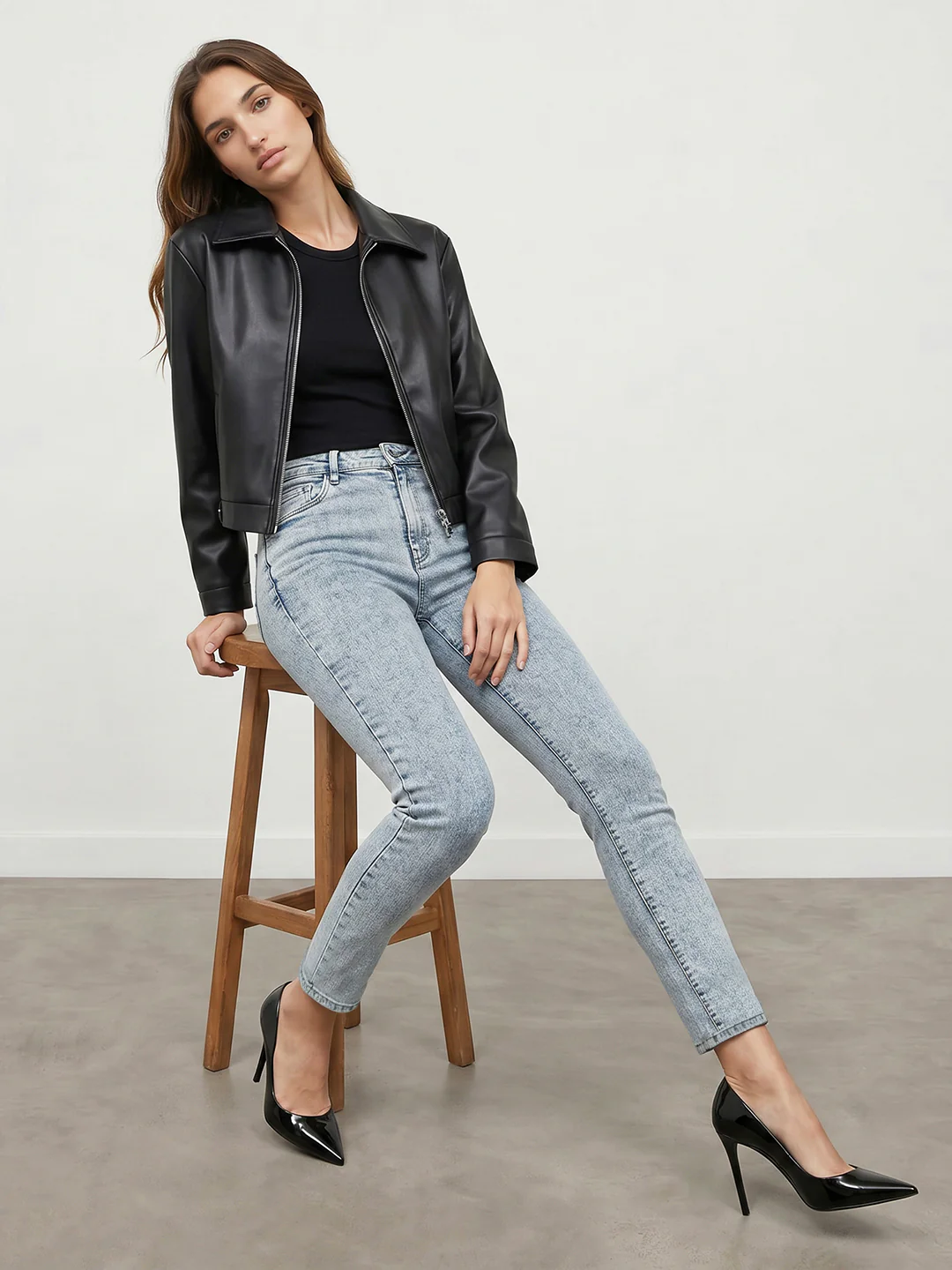 Women Light Blue High-Rise Skinny Jeans