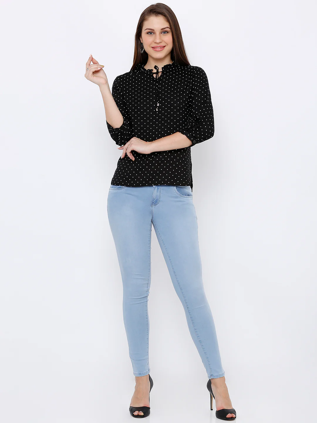 Women Light Blue High-Rise Skinny Jeans